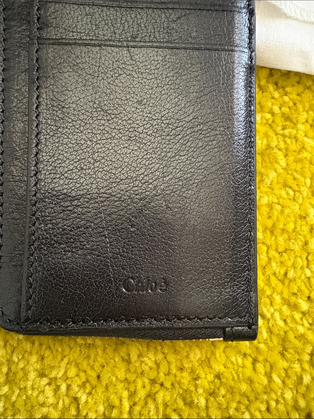 Chloé Black Leather Card Holder with Gold Padlock Accent - Picture 5 of 11